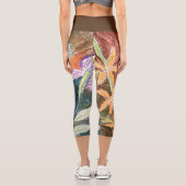 Aktives Verschleiß Capri-Leggings mit abstraktem b Capri Leggings (Rückseite)