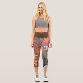 Aktives Verschleiß Capri-Leggings mit abstraktem b Capri Leggings (Vorderseite)