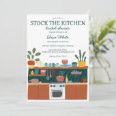 AKTIVIEREN SIE DAS KÜCHENBrautparty Niedlich. Einladung (Stehend Vorderseite)