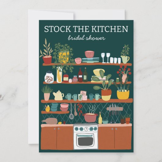 AKTIVIEREN SIE DAS KÜCHENBrautparty Niedlich. Einladung (Rückseite)