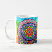 Aktivierende Friedensheilende Mandala-Kunst-Tasse Kaffeetasse (Links)