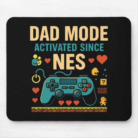 Aktivierung des Vater-Modus NES Retro Gamer Art Mousepad (Vorne)