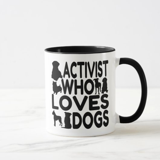 Aktivist Who Lieben Hunde Tasse (Rechts)