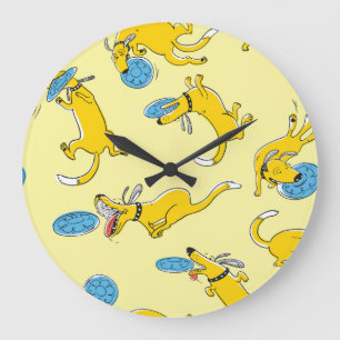 Aktivitätshunde: Frisbesportmuster Große Wanduhr