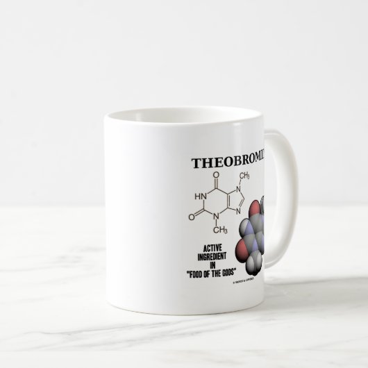Aktivsubstanz des Theobromin-(chemisches Molcule) Kaffeetasse (VorderseiteRechts)