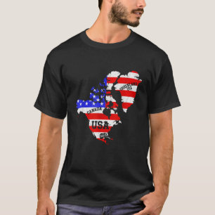 Aktualisierte Karte von Amerika USA Kanada Grönlan T-Shirt