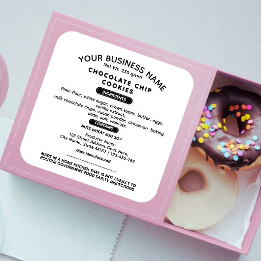 Aktualisierte Kennzeichnungen des Lebensmittelrech Quadratischer Aufkleber