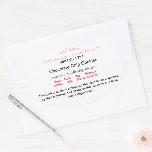 AKTUALISIERTE TEXAS-Hütte Lebensmittelkennzeichen Ovaler Aufkleber (Umschlag)