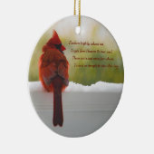 Aktualisierter Kardinal mit Besuchern aus dem Himm Keramik Ornament (Rechts)