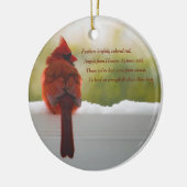 Aktualisierter Kardinal mit Besuchern aus dem Himm Keramik Ornament (Links)