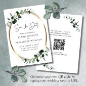 Aktualisierter QR Code Eukalyptus Greenery Gold Save The Date