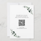 Aktualisierter QR Code Eukalyptus Greenery Gold Save The Date (Rückseite)
