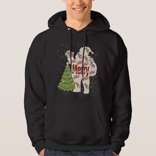 AKTUALISIERTER Weihnachtsmann mit Geschenkbüchern Hoodie (Vorderseite)