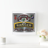 Aktualisiertes Design 75. Ranger-Regiment Quadratische Wanduhr (Zuhause)