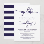 Aktualisierung Aufgeschobene Hochzeit Navy Blau Sc Einladung (Vorne/Hinten)