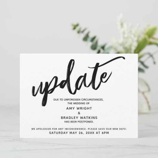 Aktualisierung der Handwriting-Meldung für verspät Einladung (Stehend Vorderseite)