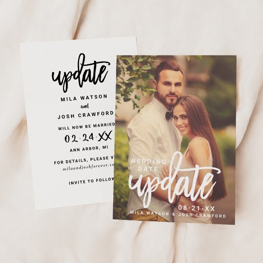 Aktualisierung des Hochzeitdatums - Skript-Foto Save The Date