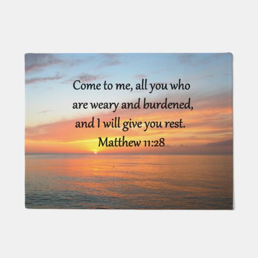 AKTUALISIERUNG VON MATTHEW 11:28 SCRIPTURE VERSE S FUßMATTE (Vorderseite)