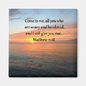 AKTUALISIERUNG VON MATTHEW 11:28 SCRIPTURE VERSE S MAGNET (Vorne)