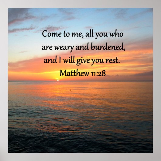AKTUALISIERUNG VON MATTHEW 11:28 SCRIPTURE VERSE S POSTER (Vorne)