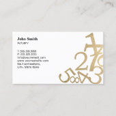 Aktuar Moderne Gold-Zahlen Visitenkarte (Vorderseite)