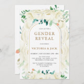 Aktuelle Aufdeckung des Geschlechts im weißen Blum Einladung (Vorne/Hinten)