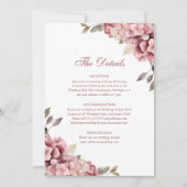 Aktuelle Dusty Rose Hydrangea Wedding Details Card Einladung (Vorderseite)