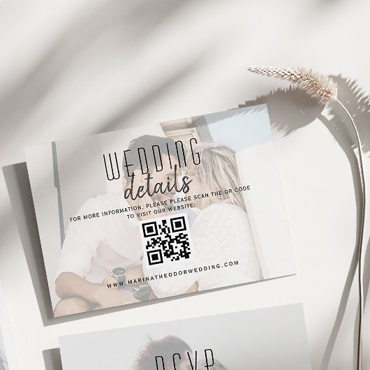 Aktuelle Foto-Hochzeitdetails QR-Karte Begleitkarte