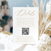 Aktuelle Goldkalligraphie QR Code Hochzeitdetails Begleitkarte