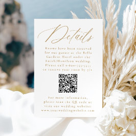 Aktuelle Goldkalligraphie QR Code Hochzeitdetails Begleitkarte