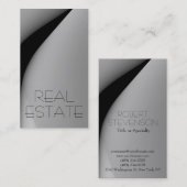 Aktuelle Grau Real Anwesen Business Card Visitenkarte (Vorne/Hinten)