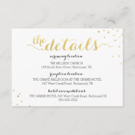 Aktuelle Imitate Gold Foil Glamour Information Car Begleitkarte