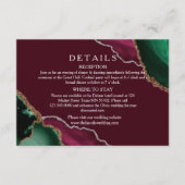 Aktuelle Informationen über Burgund & Green Agate  Begleitkarte (Vorderseite)