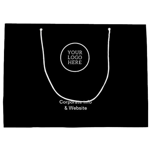 Aktuelle Minimal-Business-Logos Schwarze Unternehm Große Geschenktüte (Rückseite)
