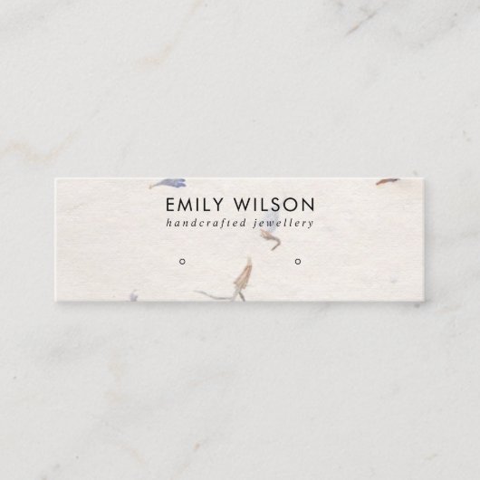 AKTUELLE PETAL HANDMADE PAPIER STUD EARRING ANZEIG MINI VISITENKARTE (Vorderseite)