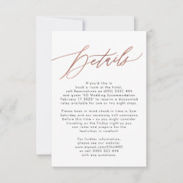 Aktuelle Rose Gold Calligraphy Wedding Details Car RSVP Karte