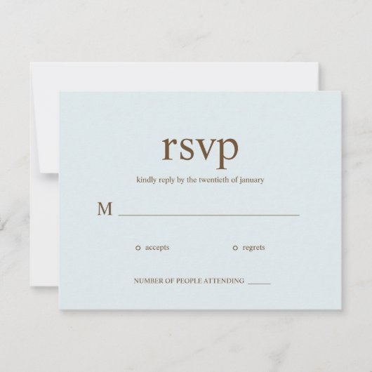 Aktuelle RSVP-Karten für Hochzeiten - Blau RSVP Karte (Vorderseite)