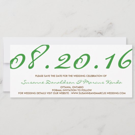 Aktuelle Save the Date-Karte Date (Vorderseite)