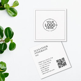 Aktuelle schwarz-weiß-farbige QR-Code für das Hinz Quadratische Visitenkarte