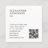 Aktuelle schwarz-weiß-farbige QR-Code für das Hinz Quadratische Visitenkarte (Rückseite)