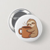 Aktuelle Stimmung Faultier Kaffee Pin Button (Vorne & Hinten)