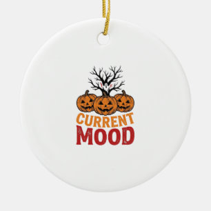 Aktuelle Stimmung Halloween-Kürbis-Vintage-Shirt-D Keramik Ornament