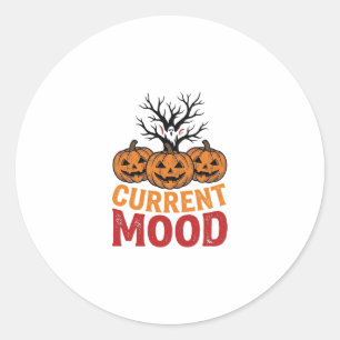 Aktuelle Stimmung Halloween-Kürbis-Vintage-Shirt-D Runder Aufkleber