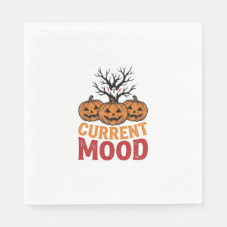 Aktuelle Stimmung Halloween-Kürbis-Vintage-Shirt-D Serviette