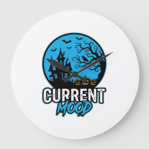 Aktuelle Stimmung Halloween Vintage Gravur Vektor_ Große Wanduhr