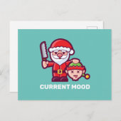Aktuelle Stimmung - Santa und Elf Postkarte (Vorne/Hinten)