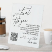 Aktuelle Virtual Tip Jar QR Code Weiß Sockelschild (In Situ)