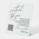 Aktuelle Virtual Tip Jar QR Code Weiß Sockelschild (Vorderseite)