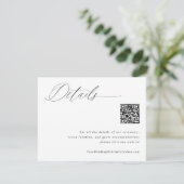 Aktuelle White Wedding Details QR Code Begleitkarte (Stehend Vorderseite)