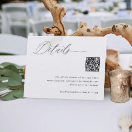 Aktuelle White Wedding Details QR Code Begleitkarte